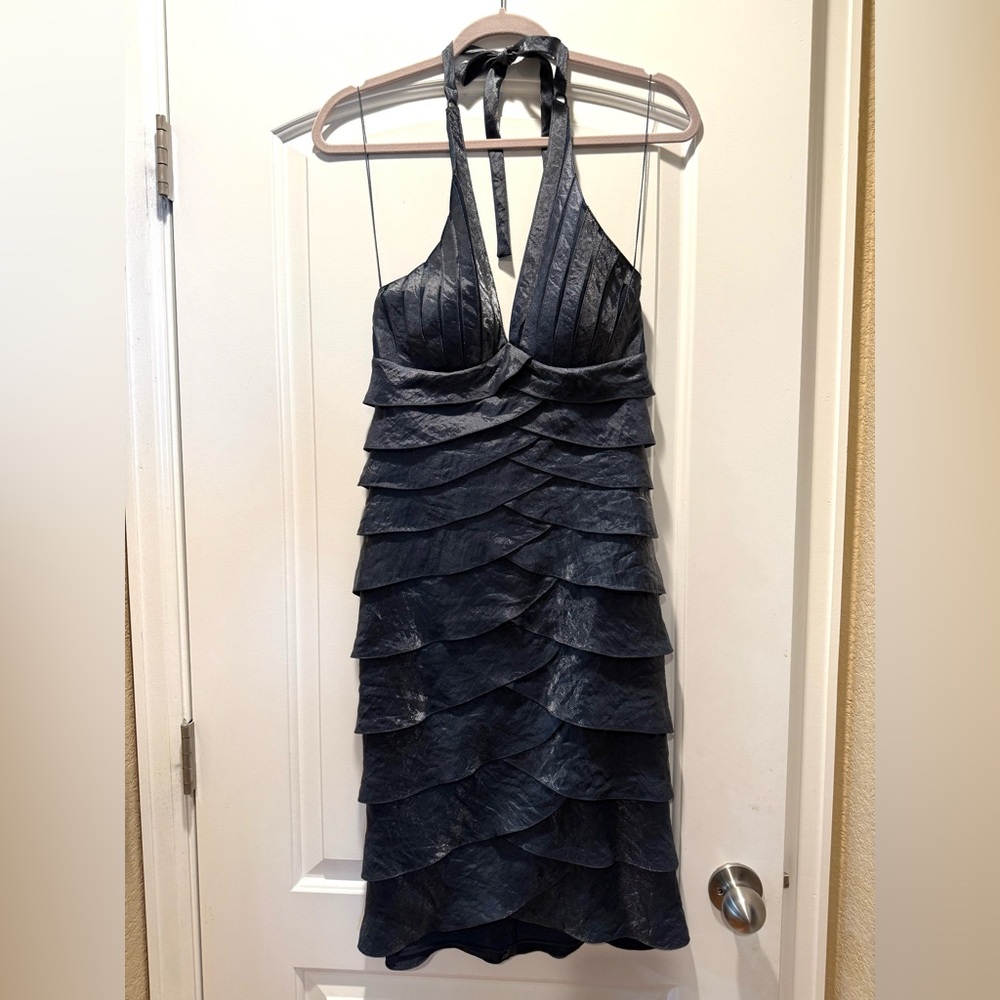 Cache Black Layered Halter Mini Dress